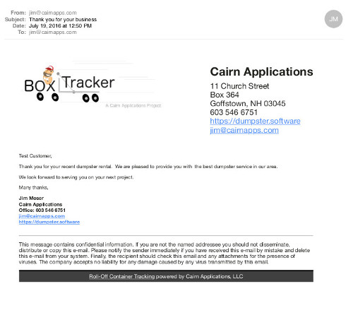 Sample Thank You email Sample Thank You email
